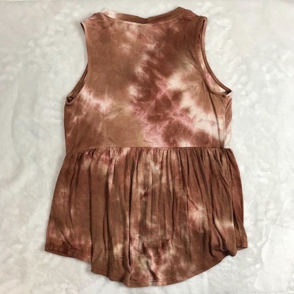 Knox‎ Rose Brown Rayon Blend Tie Dye Sleeveless Blouse Tank Top Women's Small - Picture 7 of 7